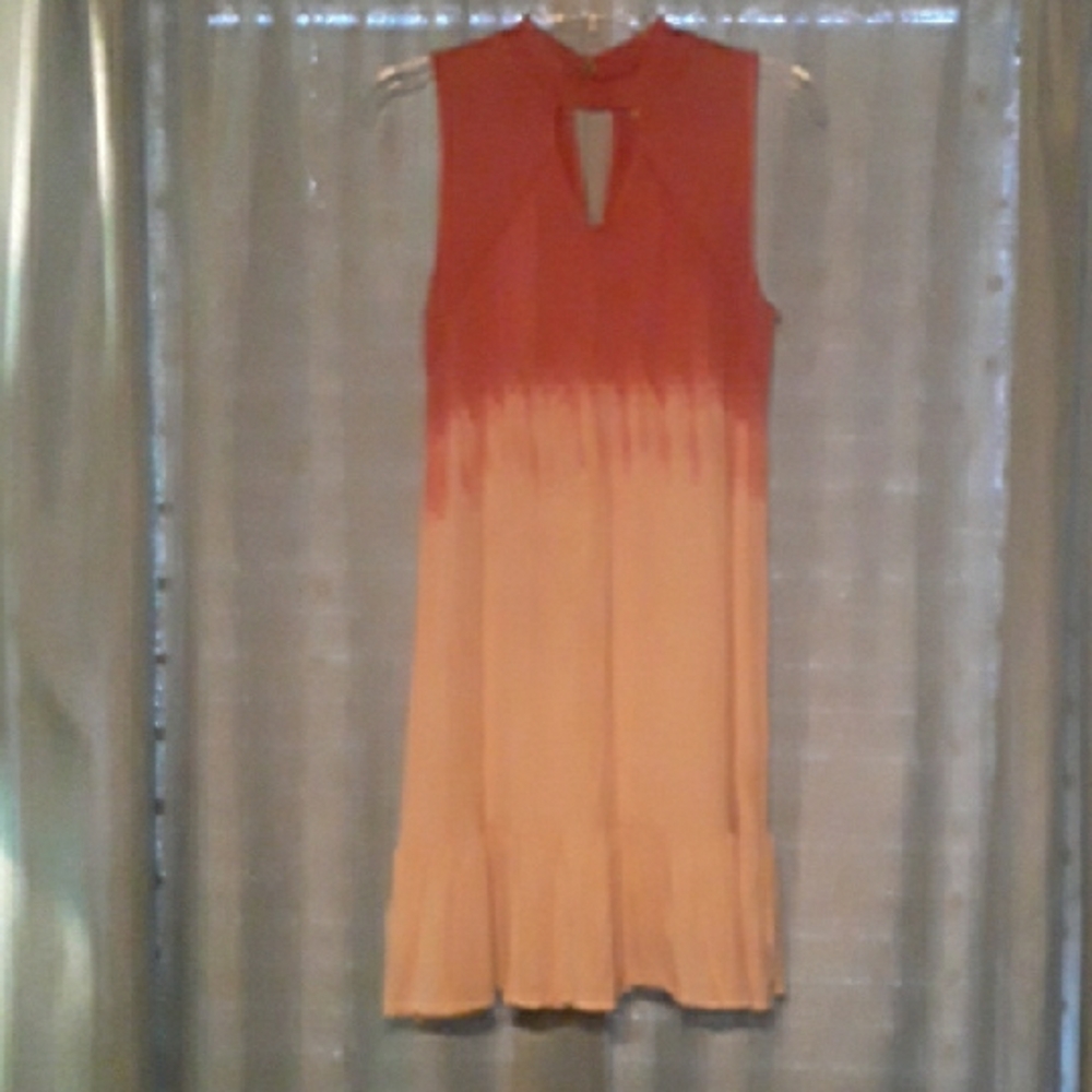 True Craft Orange Cut Out High-Low Sheath Dress